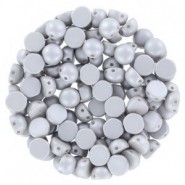 Czech 2-hole Cabochon beads 6mm Alabaster Pastel Grey